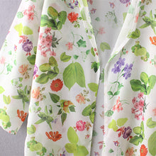 Spain Women chiffon kimono cardigan Regular Floral print blouse/mujer ropa camisas femininas
