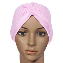 Stretchy Turban Head Wrap Hats Band Sleep Hat Chemo Bandana Hijab Pleated Indian Cap