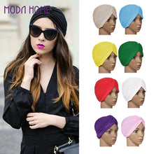 Stretchy Turban Head Wrap Hats Band Sleep Hat Chemo Bandana Hijab Pleated Indian Cap