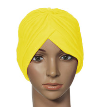 Stretchy Turban Head Wrap Hats Band Sleep Hat Chemo Bandana Hijab Pleated Indian Cap