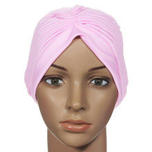 Stretchy Turban Head Wrap Hats Band Sleep Hat Chemo Bandana Hijab Pleated Indian Cap