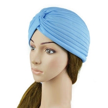 Stretchy Turban Head Wrap Hats Band Sleep Hat Chemo Bandana Hijab Pleated Indian Cap