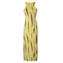 Striped Print Hollow Out Maxi Dresses Celebrity Beach Party NOVELTY Tie dye Cut Out Red White Long Sleeveless Dress J3207