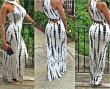 Striped Print Hollow Out Maxi Dresses Celebrity Beach Party NOVELTY Tie dye Cut Out Red White Long Sleeveless Dress J3207