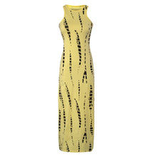Striped Print Hollow Out Maxi Dresses Celebrity Beach Party NOVELTY Tie dye Cut Out Red White Long Sleeveless Dress J3207