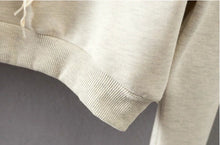 Stylish Metal Hole Lacing up V neck Strappy Sweatshirt Woman Short Pullover Hoodies Casual Jumper Sweats Tops Beige