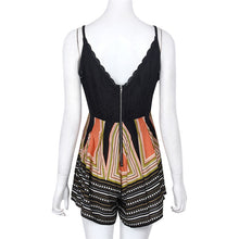 Sexy Deep V Neck Women Jumpsuit Lace Patchwork Printting Jumpsuit Romper Strap Backless Short Overall Women Playsuit