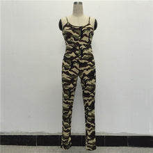 Style Camouflage Strap Women Jumpsuit Playsuit Sexy Backless Bodycon Women Bodysuit Long Pants Overalls For Women