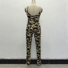 Style Camouflage Strap Women Jumpsuit Playsuit Sexy Backless Bodycon Women Bodysuit Long Pants Overalls For Women