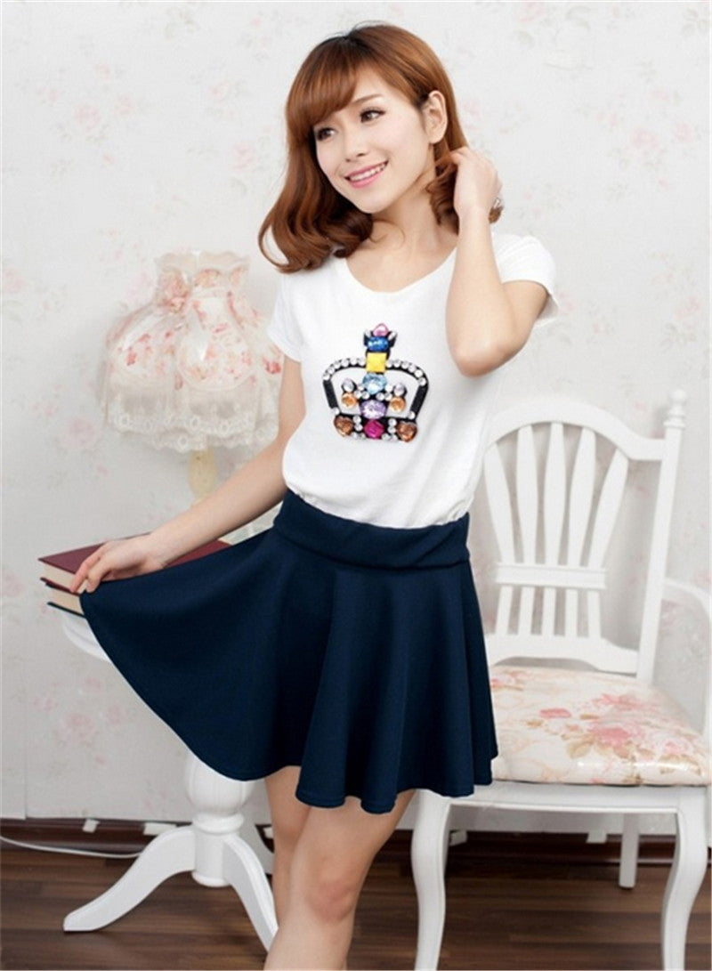 Style Korean version Skirts safty Candy Color mini skirt women's and high waist pleated short skirt