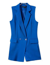 Trendy Notched Collar Pockets Brief Style Sleeveless Suit Blazer Short Jumpsuit Women's Retro Short Rompers Playsuits