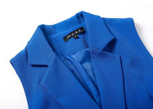 Trendy Notched Collar Pockets Brief Style Sleeveless Suit Blazer Short Jumpsuit Women's Retro Short Rompers Playsuits