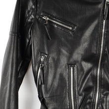 Trendy PU Leather Lapel Short Motorcycle Biker Jacket Women's Zipper Faux leather Ajustable Waist Hem Coat Outerwear Tops