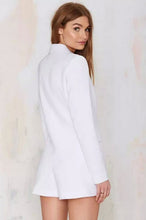 Trendy Retro Long sleeve Suit Blazer Short Jumpsuit Women's Deep V-Neck Notched Collar Pockets Brief Style Rompers Playsuits