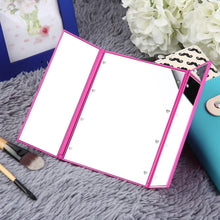 Tri Fold Adjustable Led Lighted Travel Mirror Protable Ultra Thin 8 LEDs Touch Screen Make-up Mirror Pocket Mirror for Makeup