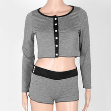 Two Piece Outfits Women Sexy Jumpsuit Women Long Sleeve Cropped Short Jumpsuit Playsuit Sexy Rompers