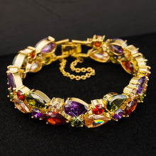 Unique Bracelets Banglescolorful Zircon Bracelet Gold Plate Women Bracelet  Jewelry For Girl Wedding Party Gift