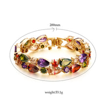 Unique Bracelets Banglescolorful Zircon Bracelet Gold Plate Women Bracelet  Jewelry For Girl Wedding Party Gift