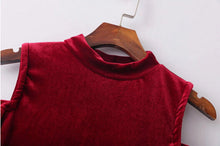Vintage Burgundy Turtleneck off the shoulder Velvet Dress Women Vestido robe elbise zomer jurken Dresses