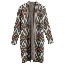 Vintage Gray Side Pockets Cardigans Women Sweater Casual Crochet Poncho Plus Size Coats Women Long Sweaters Vestidos Cardigans