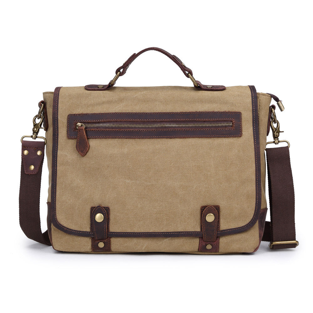 Vintage Unisex Men Women Canvas Crossbody Bag Large Capacity Zipper Multi-Pockets Casual Shoulder Bags Handbags Bolsa Feminina