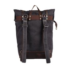 Vintage Women Men Canvas Backpack Crazy Horse Leather Laptop Backpack Large Capacity Retro Satchel School Bag Travel Rucksack