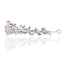 Wedding Party Hairband Headpiece Simple Leaf And Flower Shape Women Tiara Pearl Rhinestone Crown Headband  Jewelry