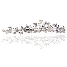 Wedding Party Hairband Headpiece Simple Leaf And Flower Shape Women Tiara Pearl Rhinestone Crown Headband  Jewelry