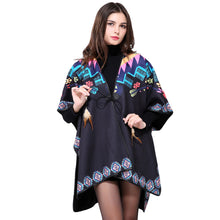 British Style Women Outwear Coat Oversized Open Front Poncho Capes Black Shawl Irregular Hem Cardigan Ponchos And Capes
