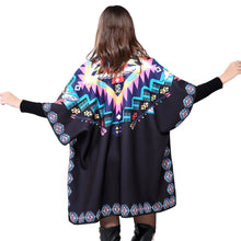 British Style Women Outwear Coat Oversized Open Front Poncho Capes Black Shawl Irregular Hem Cardigan Ponchos And Capes