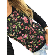 Woman Blusas Shirts Flower Printing Long Sleeve Shirts Casual Sweatshirt Cute Blouse 3 Colors Plus Size LX098