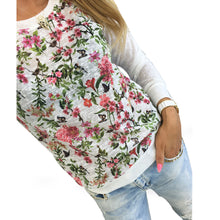 Woman Blusas Shirts Flower Printing Long Sleeve Shirts Casual Sweatshirt Cute Blouse 3 Colors Plus Size LX098