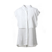 Women Chiffon Blouse High Street Stand Collar Short Butterfly Sleeve Solidcolor Elegant Blouses Tops blusas femininas