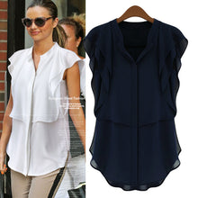 Women Chiffon Blouse High Street Stand Collar Short Butterfly Sleeve Solidcolor Elegant Blouses Tops blusas femininas