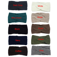 Women Ear Warmer Headwrap Double Color Headband Knit Flower Hairband Fast Shipping