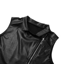 Women Faux Leather Vest Soft PU Lady Tatical Leather Motorcycle Vest Turn-down Collar Pocket Zip Colete WaistCoat Biker