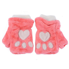 Women Girls Fingerless Warm Fur Fleece Gloves Cute Mittens Wrist Glove 6 Colors
