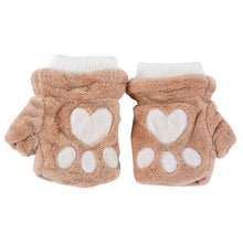 Women Girls Fingerless Warm Fur Fleece Gloves Cute Mittens Wrist Glove 6 Colors