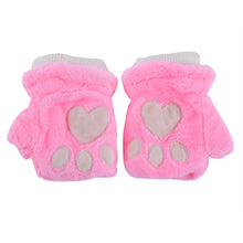 Women Girls Fingerless Warm Fur Fleece Gloves Cute Mittens Wrist Glove 6 Colors