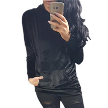 Women Hoodies Sweatshirts Velvet Front Pocket Long Hoodies Pullover Plus Size Hooded Loose Velour Tops GV492
