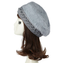 Women Knitting Hat Hat for Women Genuine Hat Handmade Beads Knitted Hem Warm Hat Cap Beanies Headgear Beret