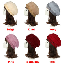Women Knitting Hat Hat for Women Genuine Hat Handmade Beads Knitted Hem Warm Hat Cap Beanies Headgear Beret