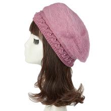 Women Knitting Hat Hat for Women Genuine Hat Handmade Beads Knitted Hem Warm Hat Cap Beanies Headgear Beret