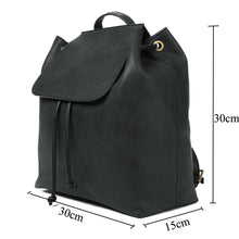 Women Korean Black Backpack Faux Nubuck Leather Escolar School Bag For Teenagers Girls Drawstring Vintage Style Mochila Feminina