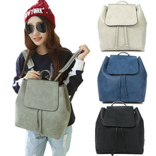 Women Korean Black Backpack Faux Nubuck Leather Escolar School Bag For Teenagers Girls Drawstring Vintage Style Mochila Feminina