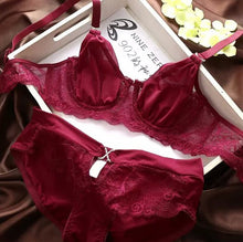 Women Lace Bra Push Up Underwire Brassiere Bra Set Panty Underwear Lingerie
