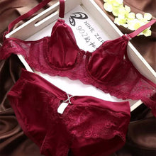 Women Lace Bra Push Up Underwire Brassiere Bra Set Panty Underwear Lingerie