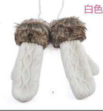 Women Ragwool Rag Wool Gloves Hang Neck Mittens Knitted Warm Fur Glove 11 Colors P6Y