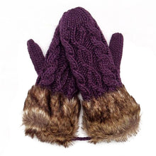 Women Ragwool Rag Wool Gloves Hang Neck Mittens Knitted Warm Fur Glove 11 Colors P6Y
