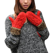 Women Ragwool Rag Wool Gloves Hang Neck Mittens Knitted Warm Fur Glove 11 Colors P6Y